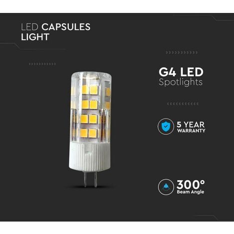 V-TAC LED-Lampe 3,2 W G4 12 V VT-234 4000 K 385 lm LED-Modul SAMSUNG 5 Jahre Garantie