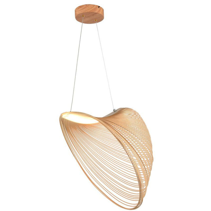 Led lustre 10W design moderne forme de coquille pendentif couleur bois 1310x600mm 3000K - 23369 - V-tac