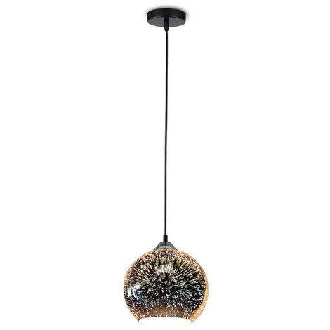 V-TAC LED-Pendelleuchte mit E27-Lampenfassung, 3D-Spiegelglasglocke, 25 cm