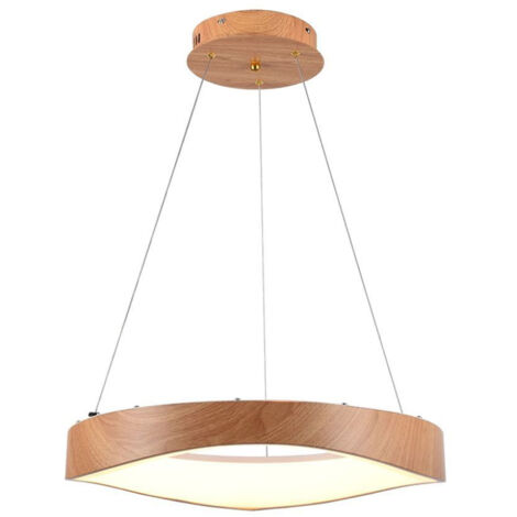V-TAC LED Pendelleuchter 25W Modernes Design Rund Holz D500xH1400mm Warmweiß