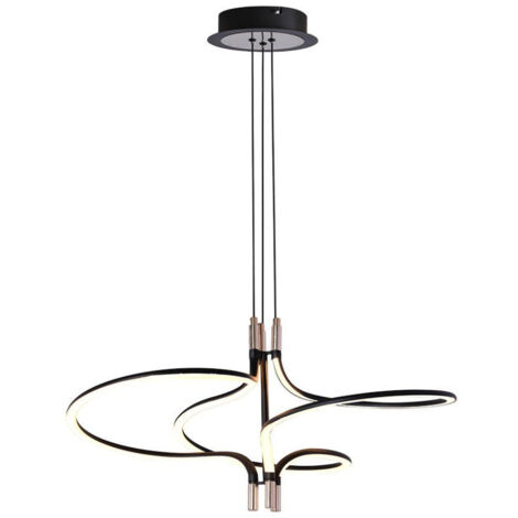 V-TAC LED Pendelleuchter 30W Modernes Design Metall Schwarz Gold H1200x560mm Warmweiß