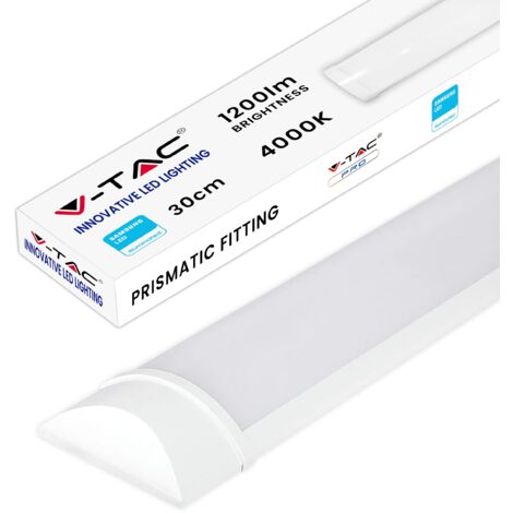 V-TAC LED Plafoniera Lineare da Soffitto 30 CM - 10W - Chip Samsung - Lampada Rettangolare 1200 Lumen - IP20 per Parete, Garage, Negozio - Tubo LED - Luce 4000K Bianca Naturale