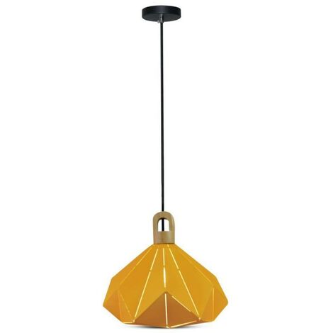 V-TAC LED-Prismen-Kronleuchter aus Metall mit E27-Lampenfassung (max. 60 W) und Holzsockel