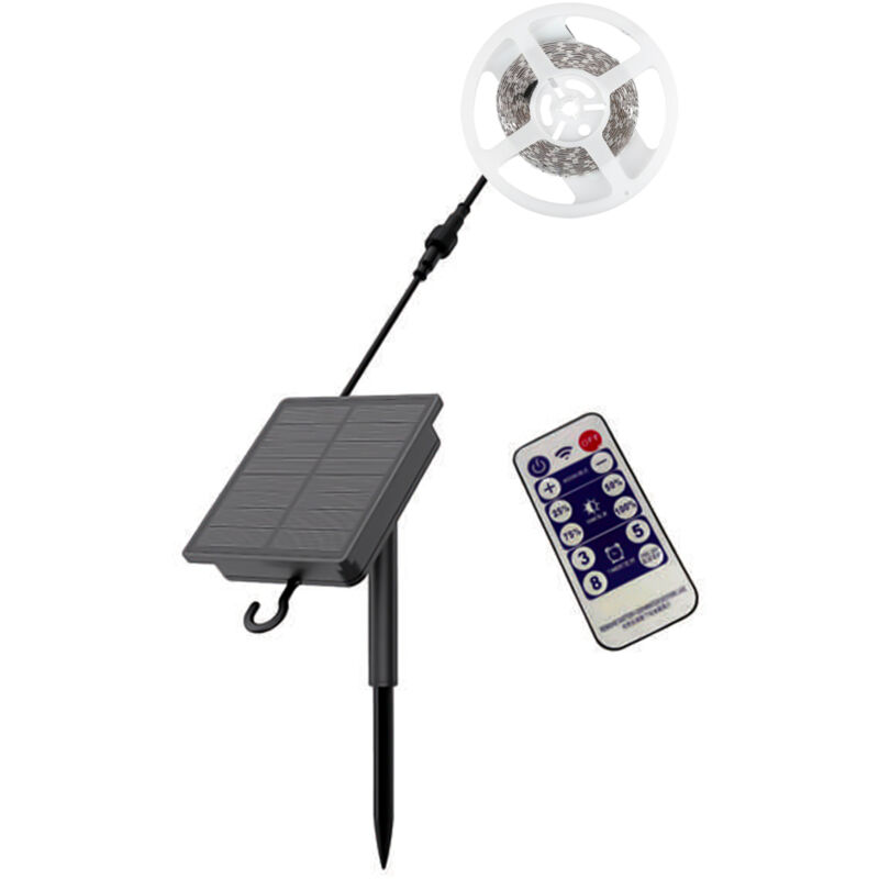 Kit Bande led Solaire V-tac 1,2W - 3000K - Bande led avec panneau photovoltaïque, IP67 - 23044