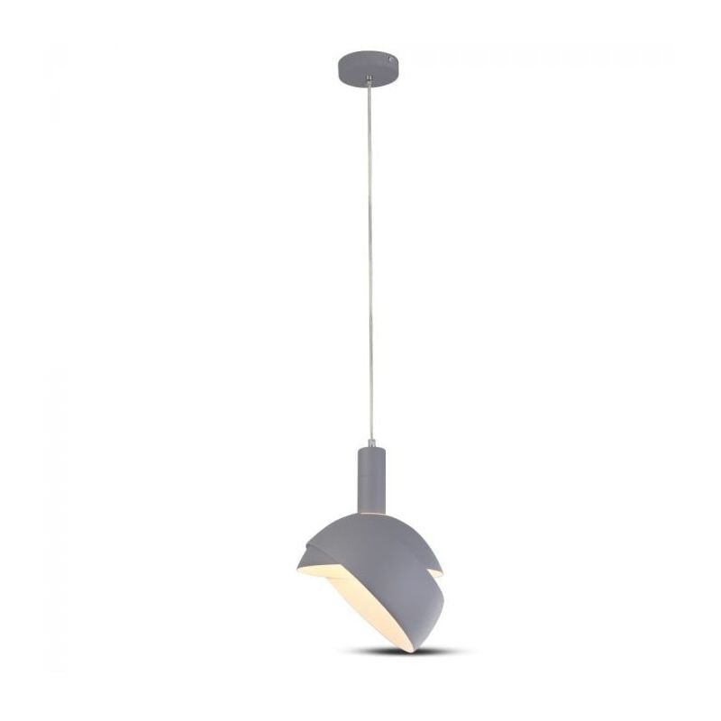 VT-7100-G Lustre Led avec abat-jour E14 suspension en plastique + aluminium Ø180mm couleur gris mat sku 3922 - V-tac