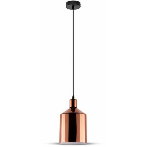 Lampe à suspension avec abat-jour, métal, E27, chrome, Ø 170mm