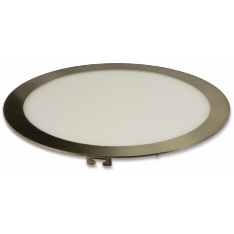 V-TAC Mini-LED-Panel, 24 W, rund, flächenbündig, satiniertes Nickel, Farbe: Naturweiß