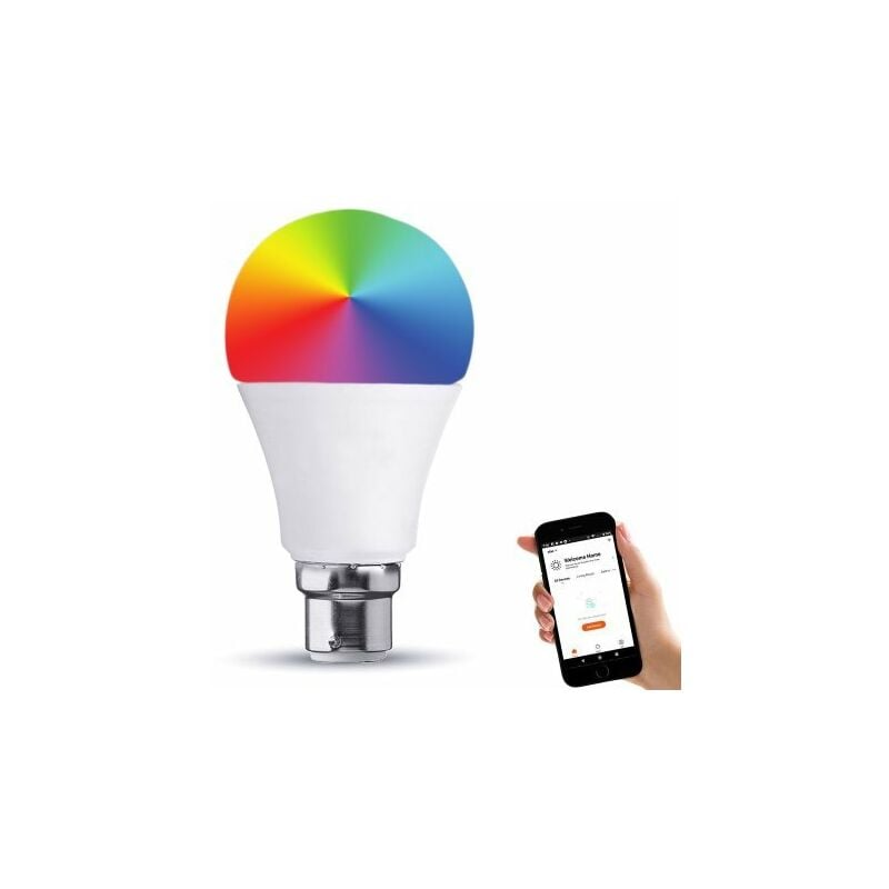 Image of V-tac - Smart Lampada Led Bulb B22 A60 10W WiFi rgb cct Dimmerabile app Compatible Amazon Alexa Google Home SKU-2791