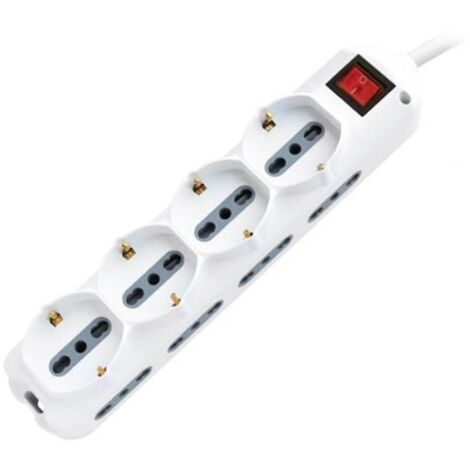 V-TAC Multipresa 8 Prese Laterali e 4 Frontali 10/16A 2P+T Interruttore 1.5m