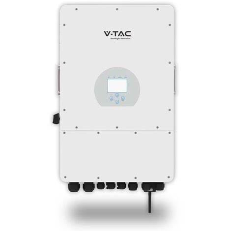 V-TAC Onduleur photovoltaà¯que hybride monophasé On-Grid/Off-Grid Deye 6kW avec écran tactile LCD et compteur intelligent intégré incluant TA et WiFi Garantie 5 ans (extensible à 10 années) IP65