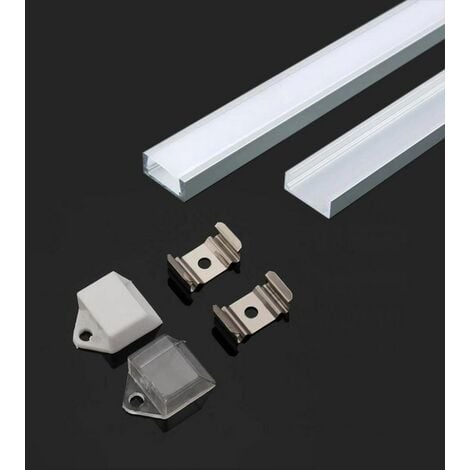 V-TAC Perfil Aluminio Color Plata para Tira LED (L Max: 125mm) Cubierta Satinada 2000 x 1555 x 59mm