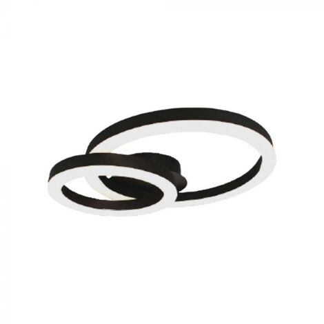 V-tac plafonnier led deux anneaux 20w 3000k noir vt-7787 - 7000