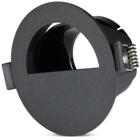 V-TAC Portafaretto LED da Incasso GU10 con Sezione a Mezza Luna Colore Nero con Interno Nero