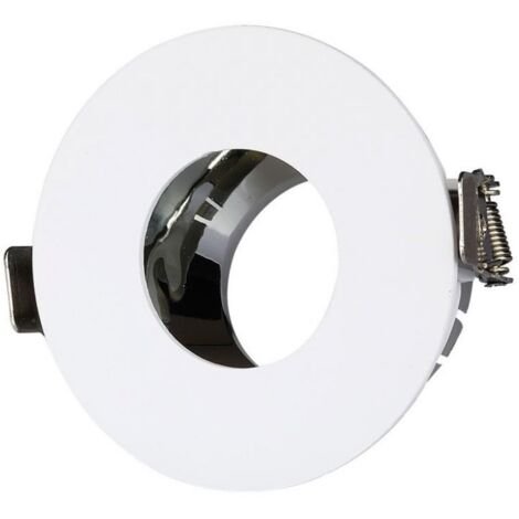 V-TAC Portafaretto LED da Incasso GU10 Rotondo Colore Bianco con Interno Cromato