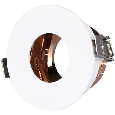 V-TAC Portafaretto LED da Incasso GU10 Rotondo Colore Bianco con Interno Oro Rosa