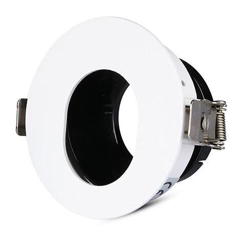 V-TAC Portafaretto LED da Incasso GU10 Rotondo Orientabile con Foro Ovale Colore Bianco con Interno Nero