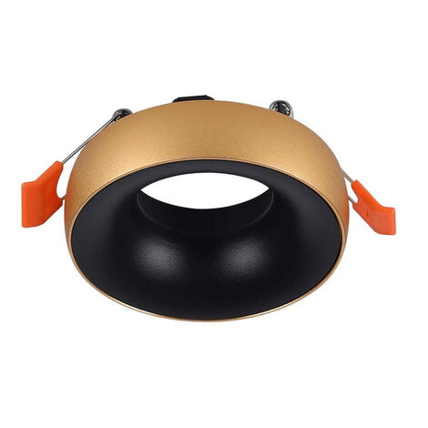 V-TAC Portafaretto LED da Incasso GU10 Rotondo Oro Riflettore Nero, Supporto Inclinato