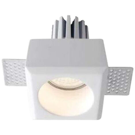 Faretto da soffitto gu10 led 220v quadrato per esterno alluminio bianco  ip54 - 5C0E