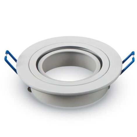 V-TAC Portafaretto LED da Incasso Rotondo GU10 e GU5.3 (MR16) Colore Bianco Orientabile - SKU 3599 VT-782RD-WH