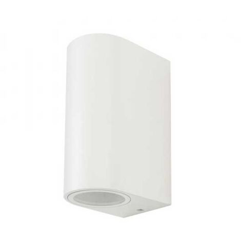 V-TAC Portafaretto LED Doppio da Muro 2GU10 Arrotondato in Alluminio Colore Bianco IP44