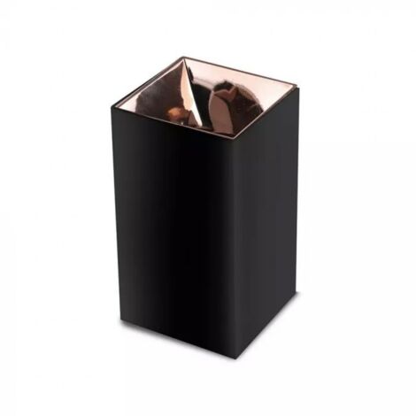 V-TAC Portafaretto LED Montaggio a Plafone Quadrato GU10 Corpo Nero Riflettore Oro Rosa