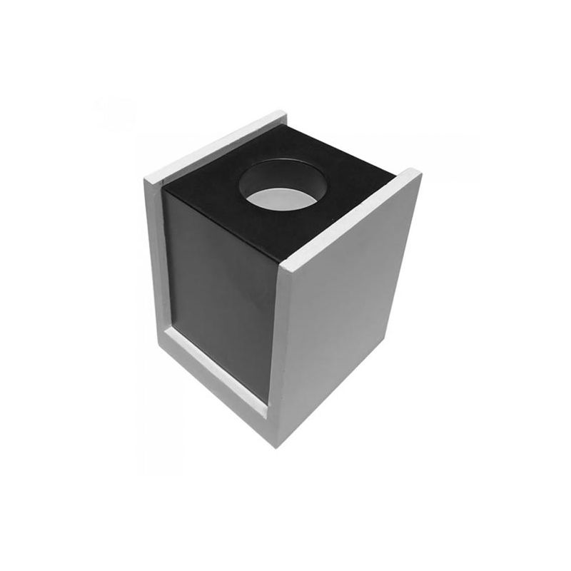 Image of VT-860 Portafaretto soffitto quadrato in gesso bianco con bordo metallo nero per 1xGU10-GU5.3 - sku 3140 - Bianco - V-tac