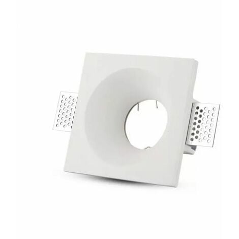Portalámparas LED empotrable cuadrado V-TAC GU10 y GU5.3 (MR16) Cuerpo de yeso blanco