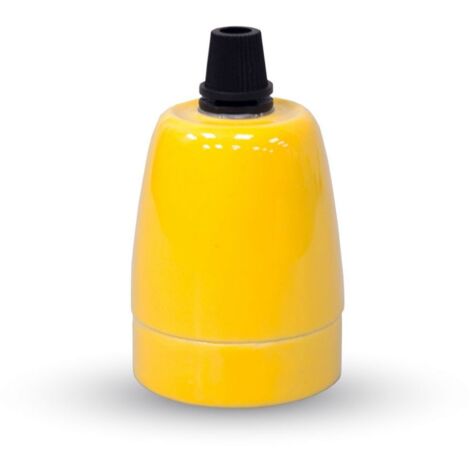 V-TAC Portalampada in Porcellana E27 (Max 60W) Colore Giallo