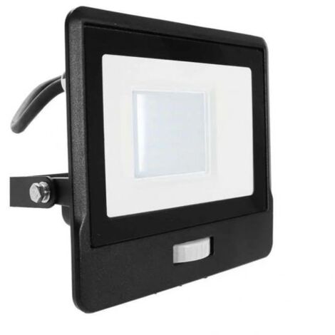 V-TAC PRO Faro LED Chip Samsung 30W con Sensore PIR Cavo 1m Nero 4000K IP65 - SKU 20287 VT-138S-1