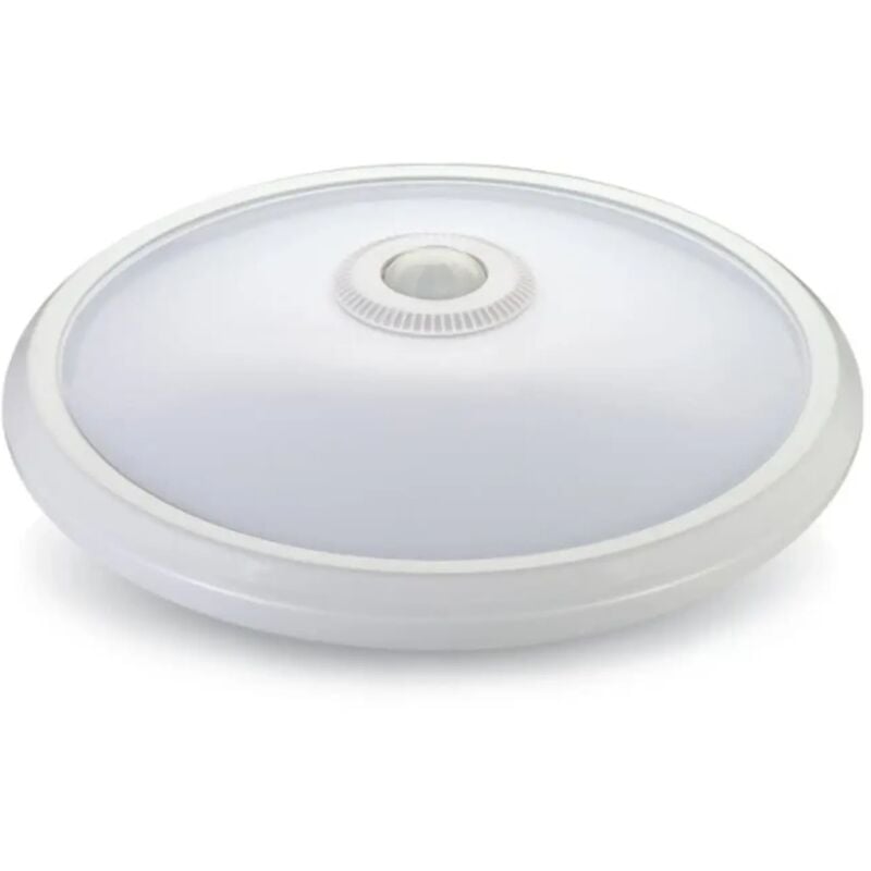 V-tac - plafoniera led con sensore movimento ir chip samsung crepuscolare bianco freddo 12 watt g