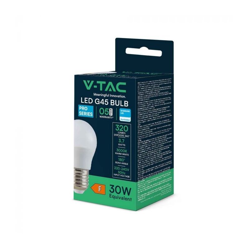 V-tac - Lampadina led Chip Samsung E27 3.7W G45