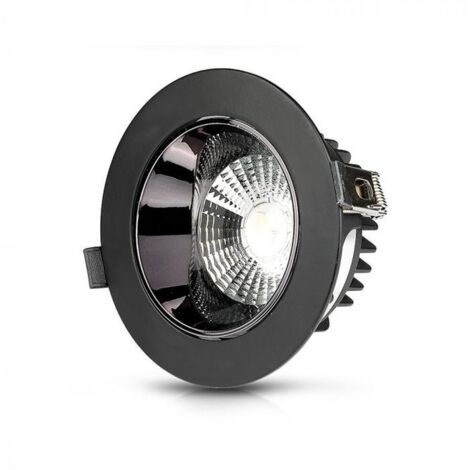 V-TAC PRO VT-2-13 Spot led 10W cob réflecteur chip samsung encastrable réglable noir rond 3000K + driver - SKU 20051