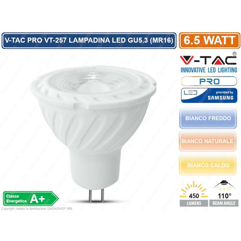 Pro VT-257 lampadina led GU5.3 (MR16) 6,5W faretto...