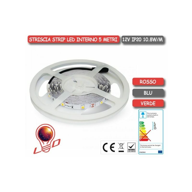 V-tac - Striscia led Interno 10,8 W/m 12V SMD5050