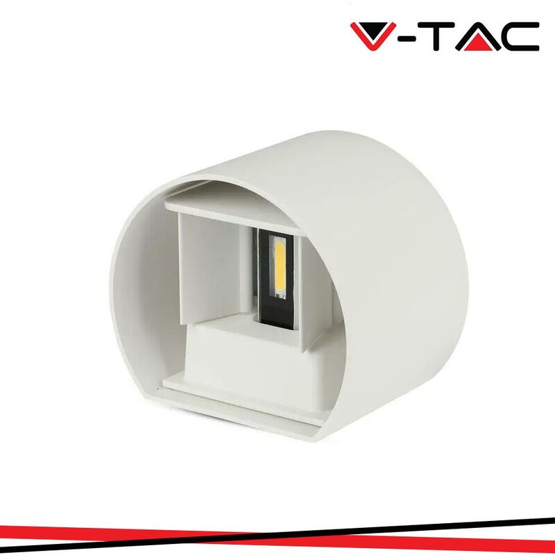 Image of V-tac - 5W led lampada da parete with bridglux chip corpo bianco rotondo IP65 4000K - Luce naturale
