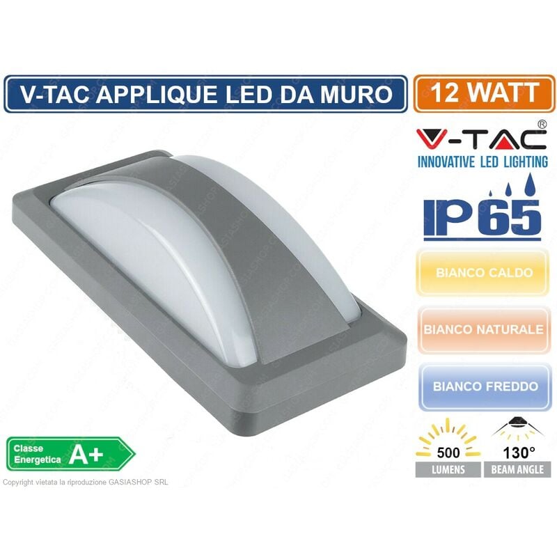 Image of V-TAC VT-8058 LAMPADA LED DA MURO 12W WALL LIGHT DA ESTERNO IP65 - SKU 8245 / 8246 / 8247 - Colore Luce: Bianco Freddo
