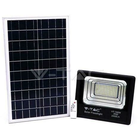 V-TAC PROIETTORE A LED DA 35W CON PANNELLO SOLARE DA 100W 15000 MAH 2450LM 4000K