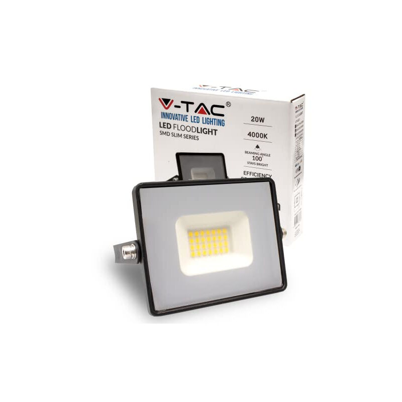 V-Tac Projecteur Led Extã©rieur 20w Chip Samsung [derniã¨re Gã©nã©ration] - Ip65 Â€“ 4000 Lumen - Lumiã¨re Blanc Froid Â€“ Lampe