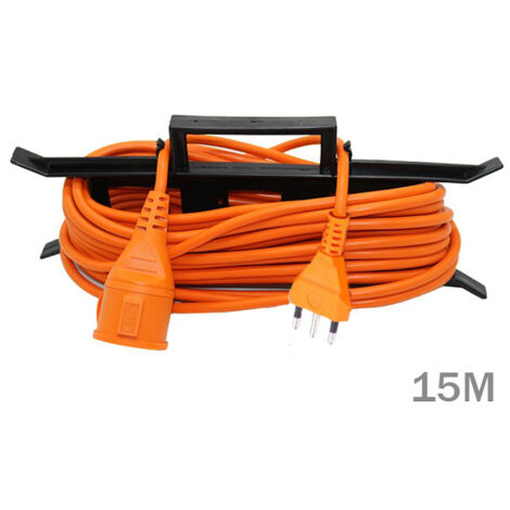 V-TAC Prolunga 1 Via 10/16A presa Italiana Schuko con cavo VDE H05VV-F 3G1.5mm 15m con spina Italiana 16A con telaio portacavi - SKU 8834