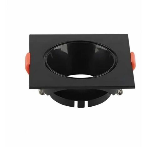 V-TAC Quadratische Einbaustrahlerhalterung für GU10 LED-Strahler, Schwarz