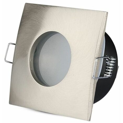 V-TAC Quadratische LED-Einbaustrahlerfassung, GU10 und GU5.3 (MR16), Farbe Satin-Nickel, IP54