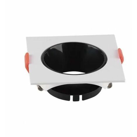 V-TAC Quadratischer LED-Einbaustrahler, Fassung GU10, weißer Korpus, schwarzer Reflektor