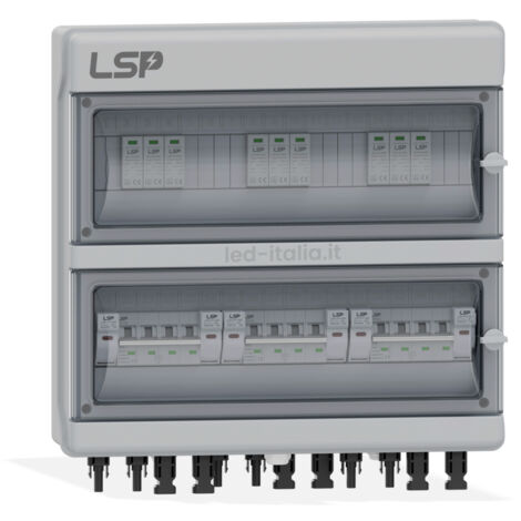 V-TAC Quadro di campo DC a 3 stringhe e 3 MPPT 1000VDC 16A IP65 quadro 18 Moduli LSP - 11952