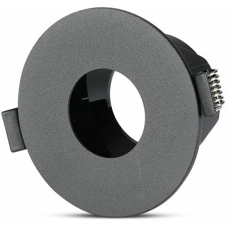 V-TAC Runder GU10 LED Einbaustrahlerhalter Schwarz mit schwarzer Innenseite