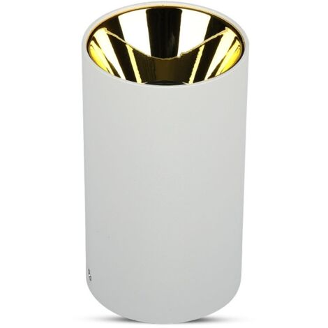 V-TAC Runder LED-Deckenstrahlerhalter GU10, weißer Körper, goldener Reflektor