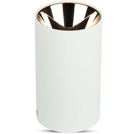 V-TAC Runder LED-Deckenstrahlerhalter GU10, weißer Körper, Roségold-Reflektor