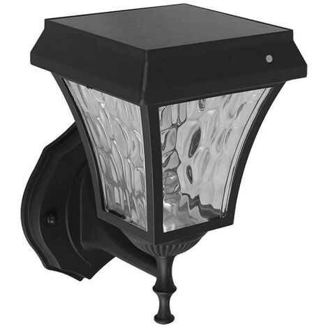 V-TAC Samsung Solar LED Wandleuchte, Mattschwarz, 3-in-1, IP65