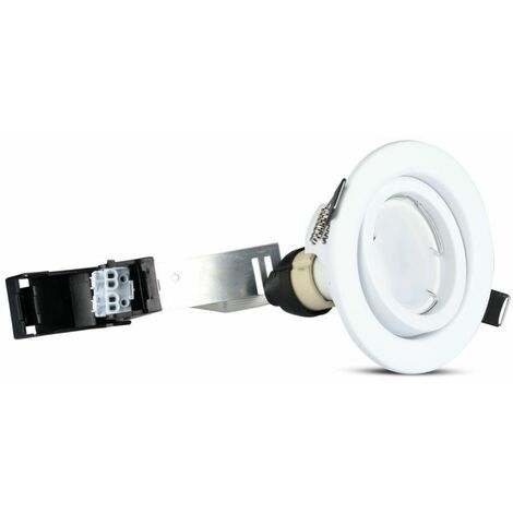 V-TAC - Soporte para 3 focos LED empotrables redondos de 5 W con foco GU10, color blanco frío (3 unidades)