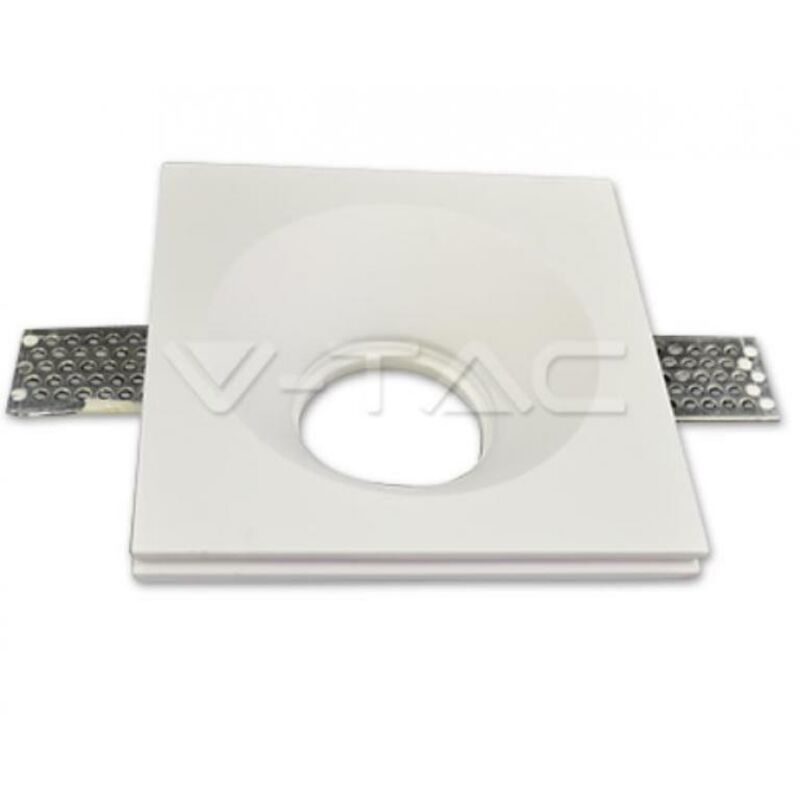 Support de spot encastré led carré V-tac GU10 et GU5.3 (MR16) Corps en plâtre blanc