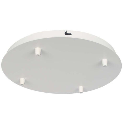 V-TAC Stahl Kronleuchter Rosette d:300h:25mm mit 4 Löchern Farbe Mattweiß